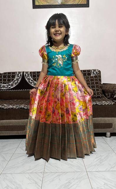 kids gown kanjivaram silk Kids clothing wholesale Surat